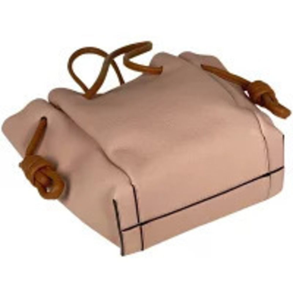 Loewe Flamenco Leather Bag Tote Handbag Knot Pink Anagram Drawstring Pink